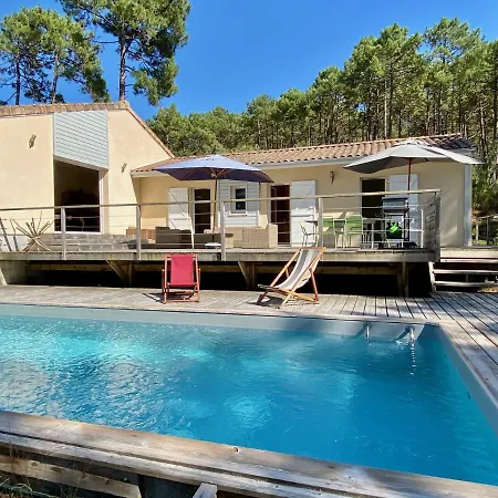 Les Mimosas With Pool And Fantastic Views Hébergement de vacances Lacanau